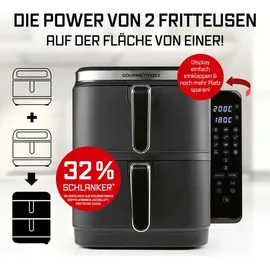 GOURMETmaxx FryUp Vertikale Doppelkammer Schwarz 15305