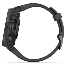 Garmin fenix 8 AMOLED 43 mm sapphire, schwarz / carbongrau DLC Titan mit QuickFit Silikon-Armband 20 mm