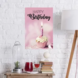 queence Metallbild »Birthday«, Essen-Schriftzug-Essen, (1 St.), Stahlschilder queence Farbe Bild(er): pink