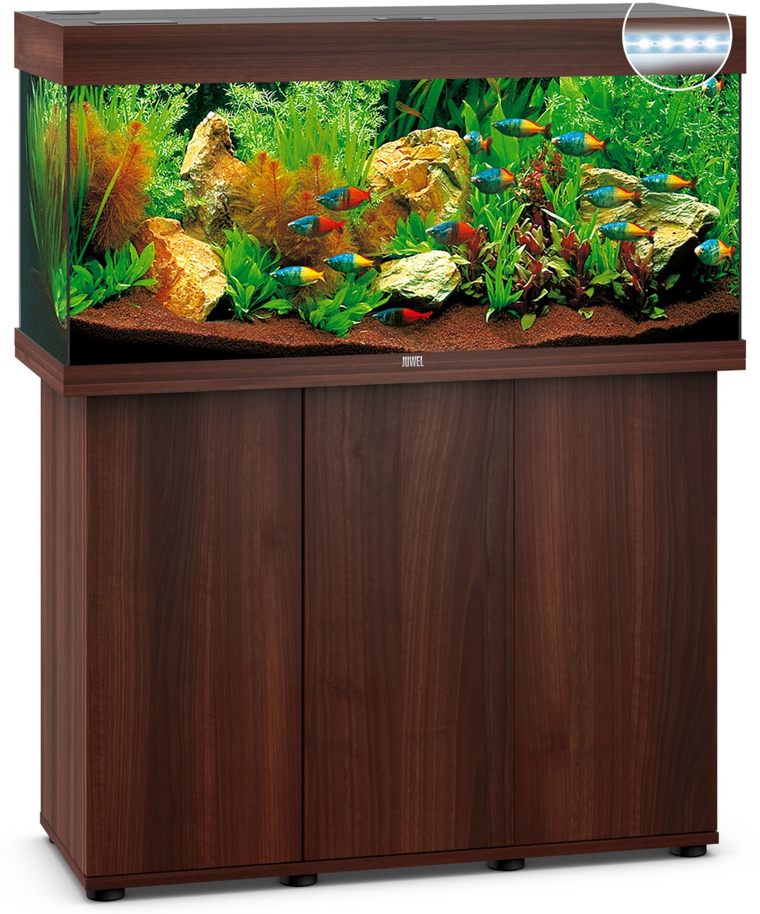 Juwel JUWEL Rio 180 LED Aquarium mit Unterschrank SBX, 101 x 41 x (50+73) cm, dunkles Holz