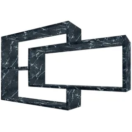 TRAUMMÖBEL Wandregal Karo 104 x 20 x 59 cm Schwarz