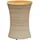 vidaXL Garten-Beistelltisch Trommelform Beige Poly Rattan Massivholz
