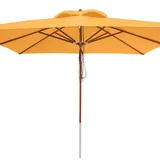 anndora® Sonnenschirm Holz Gastronomie Biergarten 4 x 4 m Gelb Garten Terasse
