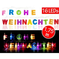 2er Set LED Lichterkette Frohe Weihnachten bunte Buchstaben Deko Baumschmuck