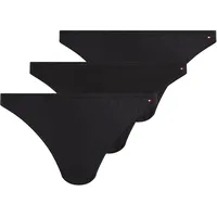 Tommy Hilfiger Damen 3er Pack Slips Bikini Form Gerippt, Mehrfarbig (Black/Black Rib/Black), XXL