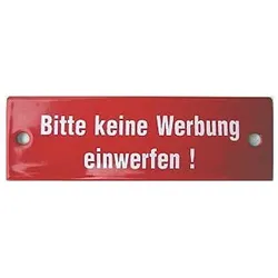 Emailschild "Keine Werbung" rot/weiss