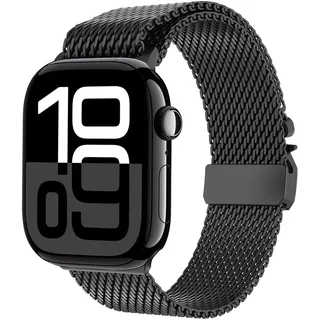 Titan Armband für Apple Watch Ultra 3/2/1 49mm, Neues Design-Verschluss Titan Milanaise Armand für Apple Watch Armband 49mm 46mm 45mm 44mm 42mm(Serie 3 2 1), Series 11/10/9/8/7/6/5/4/3/2/1/SE