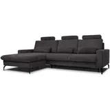 VitaliSpa Sofa, L Form Beata, Anthrazit, 302 X 180 cm, Mit Bettkasten, Vitalispa