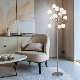 GLOBO Stehlampe Wohnzimmerlampe Stehleuchte LED Beistelllampe 12 Flammig Glas H 200 cm