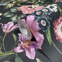 Marburg Vliestapete Floral Leaf 0,53 m x 10 m grün/rosa/schwarz 34193