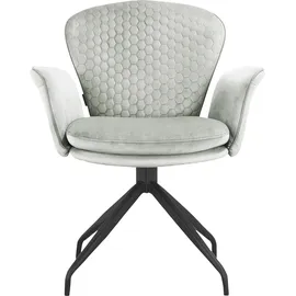 PLACES OF STYLE "Leonidas", grau (hellgrau, schwarz), B:68cm H:85cm T:61cm, Polyurethan, Stoff, Stühle, Esszimmerstuhl, Sitz und Rücken gepolstert, Sitzfläche in Velourstoff, Sitzhöhe 47 cm