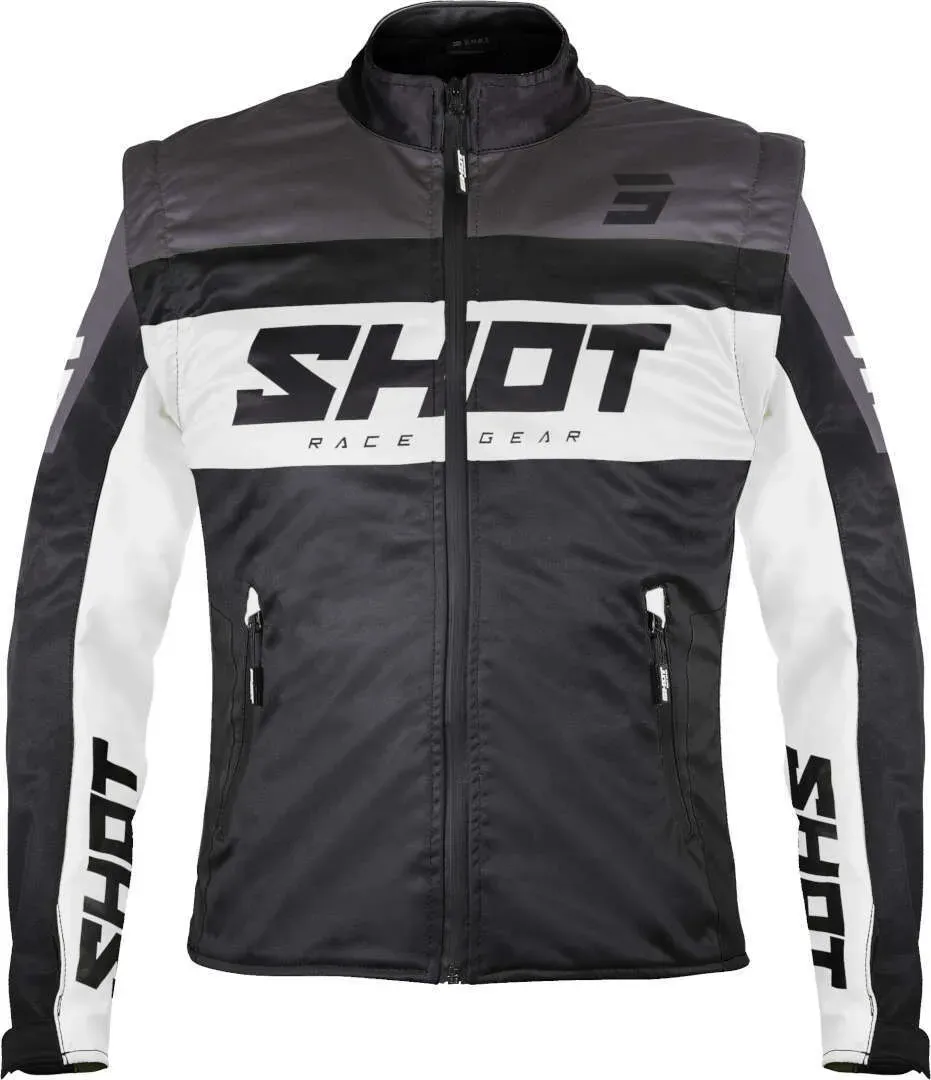 Shot Softshell Lite Motocross Jacke, schwarz-weiss, Größe L für Männer
