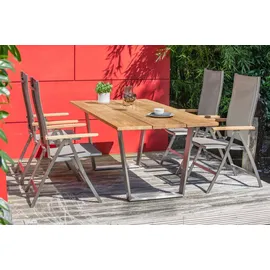 Niehoff Noah Gartentisch 160 x 95 x 76 cm Teak/silber