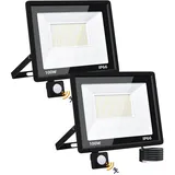 LED Strahler mit Bewegungsmelder, 100W 10000LM LED Fluter Flutlichtstrahler,6500K KaltesWeiß Außenstrahler Scheinwerfer,IP66 Wasserdicht LED Aussenstrahler für Garten, Hof, Garage