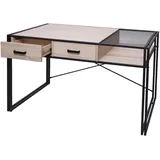 MCW Schreibtisch MCW-H91, Bürotisch Computertisch, Industrial 76x120x70cm ~ Eiche-Optik