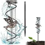 Regenmesser Aus Glas, 17 Cm Durchmesser, Mit Abnehmbarem Metallstab, Dekorativer Regenmesser, Regenmessrohr Für Garten, Rasen Und Außenbereich