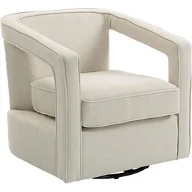 Homcom Relaxsessel Polyester/Leinen 75 x 72 x 77 cm Beige drehbar