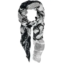 DESIGUAL Tuch Newspaper Rectangle Foulard Black schwarz - Einheitsgröße