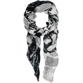 DESIGUAL Tuch Newspaper Rectangle Foulard Black schwarz - Einheitsgröße