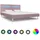 vidaXL Bettgestell mit LED Rosa Stoff 180 x 200 cm
