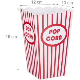 Relaxdays Popcorntüten 48 St. Rot/Weiß