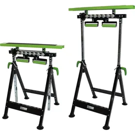 Trutzholm 2x Multifunktions-Arbeitsbock Rollenbock höhenverstellbar Klappbock V-Rollen 4 in 1
