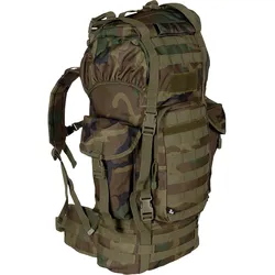 Rucksack BRANDIT "Brandit Accessoires Kampfrucksack Molle", Gr. one size, grün (woodland), Polyester, Rucksäcke