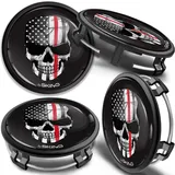 SkinoEu 4 x 75 mm Nabendeckel Felgendeckel Kompatibel mit Mercedes Benz Radnabenabdeckung Nabenkappen Felgenkappen Radkappen Alufelgen B66470207 / B66470200 USA Flagge Schädel CMZ 16