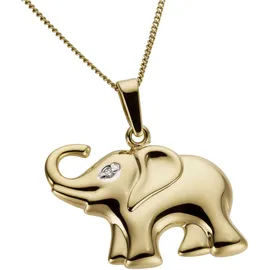 FIRETTI Kettenanhänger Elefant Gold / Transparent