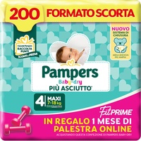 Pampers Baby Dry Fit Prime Maxi, 200 Windeln, Größe 4 (7-18 kg)