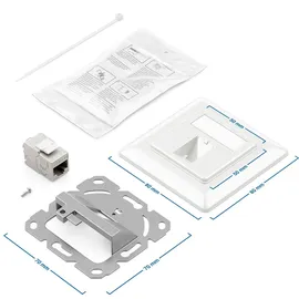 deleyCON 4x CAT6a keystone Netzwerkdosen Set Unterputz 4x Netzwerkdose STP Geschirmt Metall Gehäuse RJ45 Jack
