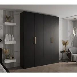 abiks möbel Drehtürenschrank INOVA 200 x 236,7 x 47 cm Schwarz/Gold