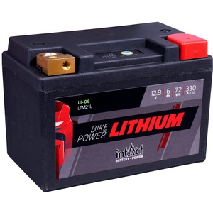 Intact Bike-Power Lithium LI-06 | LTM21L | 12,8 V 6 Ah 72 Wh | 330 A (CCA) | Hochwertige Lithium-Motorradbatterie mit intelligentem Batteriemanagement und bis zu 75% Gewichtseinsparung