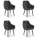 Homestyle4u Polsterstuhl Samt grau 4er Set