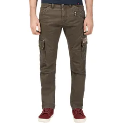 TIMEZONE Herren Cargo Hose RogerTZ Regular Fit Sludge Grün Normaler Bund Reißverschluss 30W /  32L