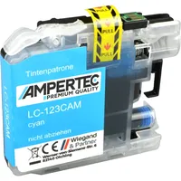 Ampertec Kompatible Tinte ersetzt Brother LC-123C cyan