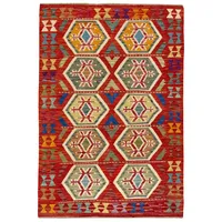 HAMID - Kilim Herat, Teppich Kelim Herat, 100% Handgewebte Wolle, Ethnischer Teppich Baumwollteppich mit Geometrischem Muster für Wohnzimmer, Schlafzimmer, Esszimmer, (183x128cm)