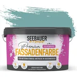 SEEBAUER diy Silikonharz-Fassadenfarbe Grün 5L für Außen (No. 779 Tourqoise Dream) Selbstreinigende Fassadenfarbe mit Lotuseffekt - Geeignet für Putz, Mauerwerk und Beton