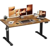 JUMMICO Höhenverstellbar Schreibtisch 140 x 60 cm Standing Desk Elektrischer Schreibtisch Höhenverstellbar mit Memory-Funktion,Braun
