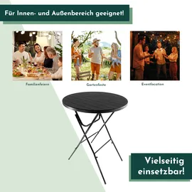Lemodo Stehtisch klappbar 80 x 110 cm Schwarz
