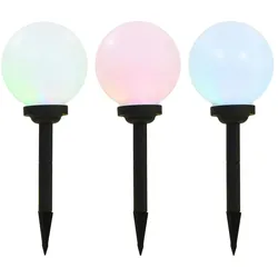 vidaXL Outdoor Solarleuchten 3 Stück LED Kugelförmig 20 cm RGB