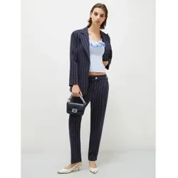 Marella für Damen. 2513131061200 Rocco marineblaue Hose (46), Lässig, Party, Klassisch, Viskose