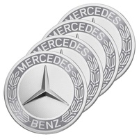 Mercedes-Benz Radnabenabdeckung Stern mit Lorbeerkranz grau 4-teiliger Satz