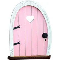 Fairy GNOME Home Tür, Miniatur-Gnom-Hauptfenster Gartenskulptur für Bäume, Wichteltür-Feentür-Spaß skurrile Geschenk, in Dark Fairies Schlaftü Baumdekoration (Rosa)