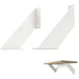 ChasBete Regalwinkel Weiss 10 cm Vintage, Regalträger Metall Wandhalterung Regal, Regalhalterung Schwerlast 2 Stück