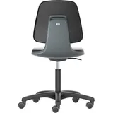 bimos Arbeitsstuhl Labsit 2, K-Leder anthrazit Sitzhöhe 450-650 mm mit Rollen