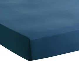 Traumschlaf Spannbettlaken Baumwolle-Jersey-Elasthan 140 x 200 - 160 x 200 cm Blau