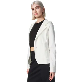 pm selected Damen Kurzblazer Sportliches Sakko Business Hoodie Blazer mit Kapuze - Reverskragen & Zugband PM21