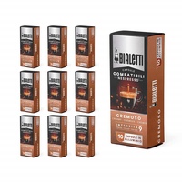 Bialetti Kompatibel mit Nespresso, Multipack mit 100 Kapseln, 10 Packungen mit 10 Kapseln, Creamy, Intensität 9, kompatibel mit Nespresso-Maschinen, 100% Aluminium