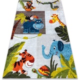 rugsx Kinderteppich JUNIOR 51858.802 Tiere, Afrika, für Kinder, Anti-Rutsch - grau 120x170 cm